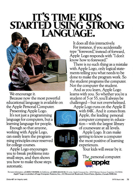 　この1983年の「Apple Logo」はAppleコンピュータでしか利用できない「教育向け言語」を宣伝している。
