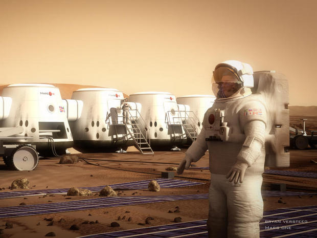 スペースコロニー

　Mars Oneプロジェクトは、2024年に最初のクルーを、その2年後に2番目のクルーを火星に向けて打ち上げたいと考えている。素晴らしいことに聞こえるかもしれないが、注意すべきことがある。それは片道旅行になるということだ。

　2014年はじめに行われた、Pew Research Centerの調査の回答者たちとって、これは現実を突きつけるような事実だっただろうか。はっきりしたことは言えないが、33％の回答者が、人類は今後半世紀のうちに長期的なスペースコロニーを建設するだろうと答えた。一方、その2倍近くの人々（64％）は、それは実現しないだろうと回答した。
