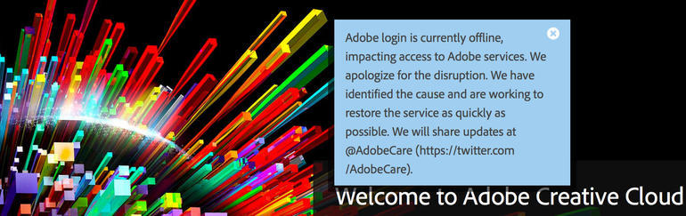 Adobeユーザーは、Creative Cloudアカウントにログインできず、場合によっては、ソフトウェアを利用することができなかった。