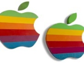 アップル旧ロゴの看板、オークションに--1997年まで本社で使用の2点