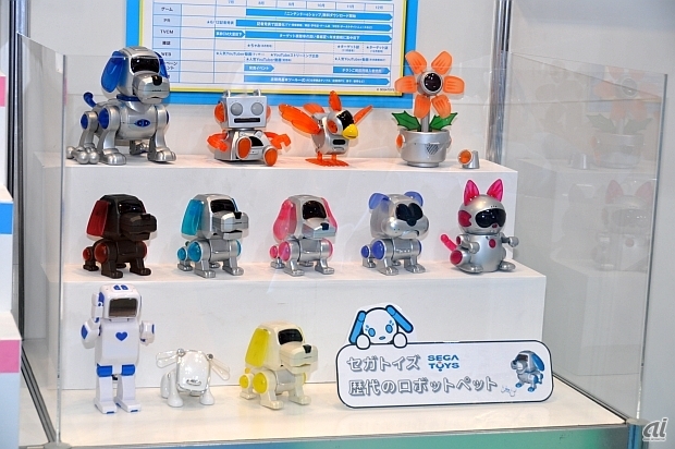　一角には、これまでセガトイズが発売したロボットペットも展示。