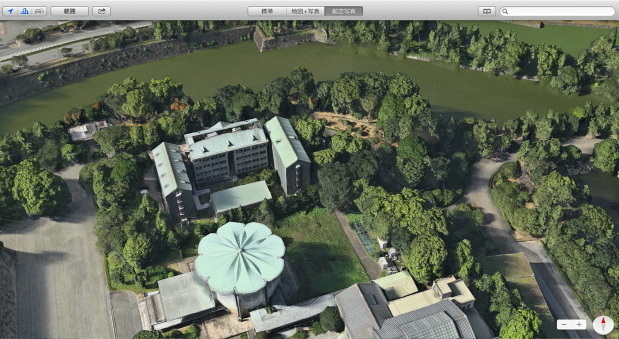 Macの「マップ」から皇居周辺を見たところ