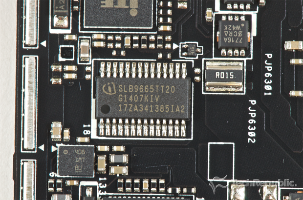 　Infineonの「SLB 9665」Trusted Platform Module（TPM）。