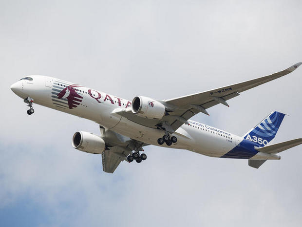 　Airbusの「A350 XWB」。300～400名の乗客を乗せることが可能。燃料使用効率の高いモデルとして、Boeingの「787 Dreamliner」とライバル関係にある。