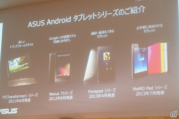 ASUSが手がけるAndroidタブレットシリーズ