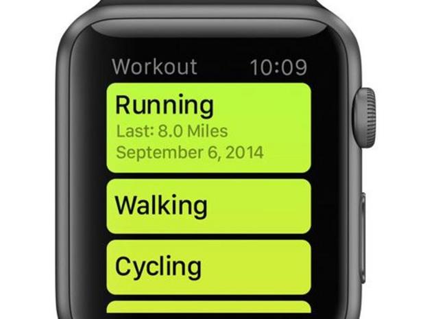 　Workoutアプリは、ランニング、サイクリング、ウォーキングに利用できる。