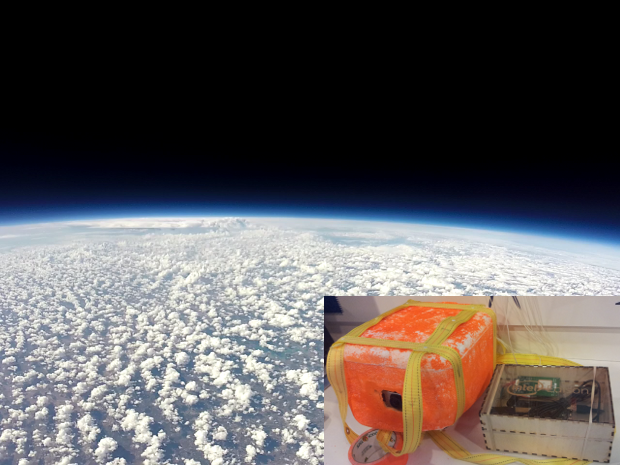 宇宙写真
　このプロジェクトは、Edisonをヘリウム気球に取り付けて宇宙と大気圏の境界線に送り込み、この写真のように、丸い地球を見ることのできる10万フィート（約30km）の高度から写真を撮影することを目標としている。