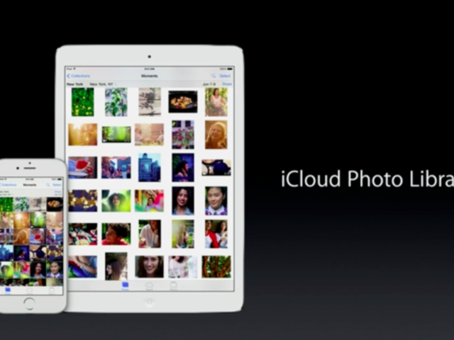 　「iCloud Photo Library」はパブリックベータ版として登場した。同サービスは、ウェブ接続されたあらゆるiOSデバイスからの写真へのアクセスのため、購入されたiCloudストレージの使用を可能にする。