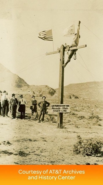 　大陸横断電話回線の最後の電柱が立てられたのは、1914年6月17日のことだった。この回線はニューヨークからピッツバーグまでの390マイル（約628km）、そこからシカゴまでの545マイル（約877km）、オマハまでの500マイル（約850km）、デンバーまでの585マイル（約941km）、ソルトレイクシティまでの580マイル（約933km）、サンフランシスコまでの770マイル（約1239km）からなっていた。米国を横断する合計3400マイル（約5472km）弱のこの回線が、北米大陸の東西海岸を結ぶ初めての通話を可能にしたのだ。