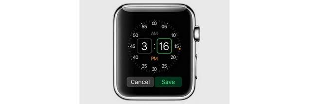 　Apple初のウェアラブル製品となる「Apple Watch」は、買ってすぐの状態で多くのアプリがフィットネス、電子メール、音楽、写真など向けに搭載されている。ここではその一部を画像で紹介する（編集部注：上の画像の右側にある「＞」をクリックすると次の画像が表示されます）。

「Alarm」

　Alarmアプリを使えば、アラームを数ステップだけで設定できる。

関連記事：アップル特別イベントは間もなく--「Apple Watch」など期待の発表内容を予想する
