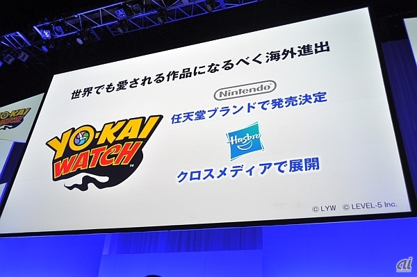 　日本屈指のコンテンツと成長を遂げた妖怪ウォッチは、海外進出を発表した。ゲームについては任天堂ブランドで発売する。またグッズなどの商品展開についてはハズブロとパートナーシップを組むという。