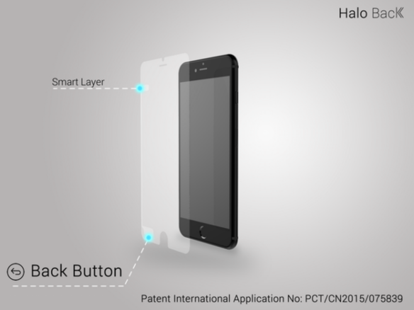 貼るだけで「iPhone」画面に「戻る」ボタン--液晶保護フィルム「Halo Back」