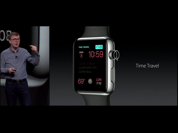 　「『Time Travel』は、『Digital Crown』を回して、近い将来のイベントや気温などを確認できる機能だ」

　Appleによると、最大で72時間先または前のイベントを確認できるという。
