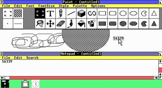 　Microsoftは1983年11月10日、Windowsを発表した。その約2年後に発売されたバージョン1.0には、かの有名な画像編集ソフトウェア「Paint」のほか、「Write」や「Notepad」が付属していた。
