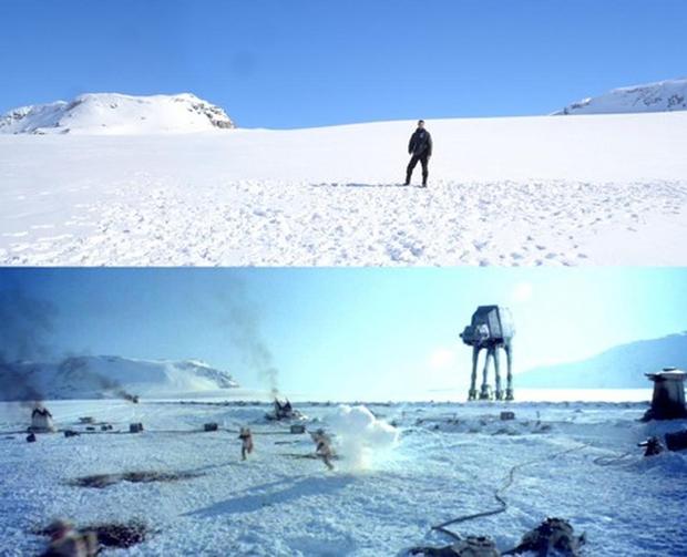 ホス。フィンセ、ノルウェー

　ノルウェーのフィンセにある氷河は、氷で覆われた惑星ホスとして「エピソード5／帝国の逆襲」で使われている。作家でありスター・ウォーズファンのMark Dermul氏は、この惑星にあまりにも魅せられてしまったため、この惑星への巡礼を計画している他のファンに向けて旅行ガイドを書いている。
