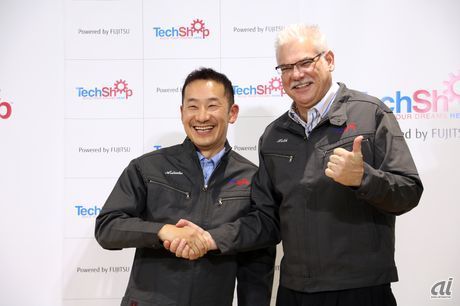 テックショップジャパン 代表取締役社長の有坂庄一氏とTechShop, Inc.のCEO、Mark Hatch氏