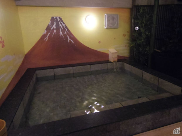 大浴場。富士山が描かれている