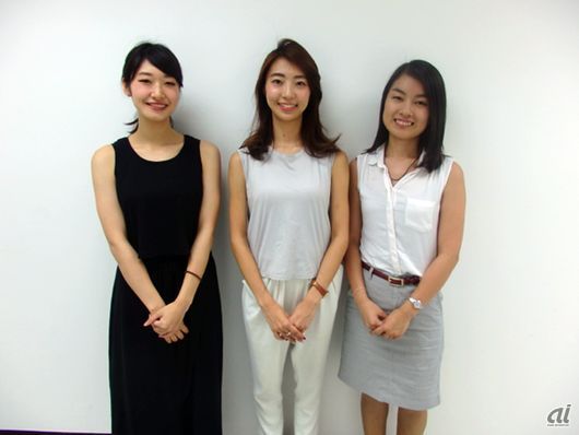 左から達川由貴さん（2016年新卒）、山田果歩さん（2013年新卒）、吉村茜衣さん（2015年新卒）