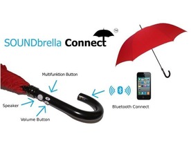 通話ができる傘「SOUNDbrella Connect」--Bluetoothでスマホと連携