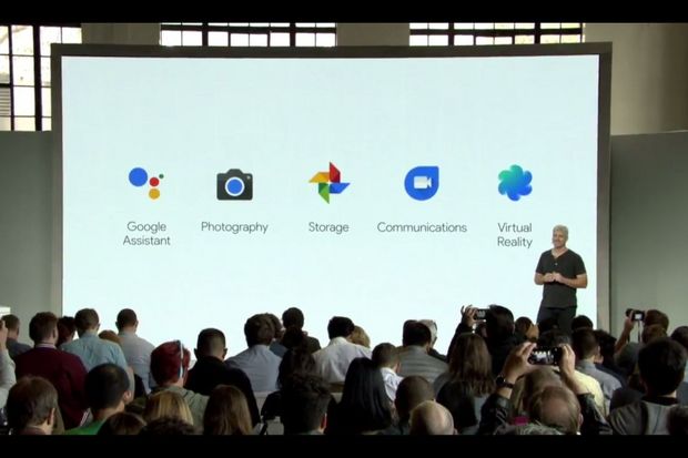 　Pixelの主な特徴は、「Google Assistant」、仮想現実（VR）、コミュニケーション、ストレージ、そしてカメラだ。