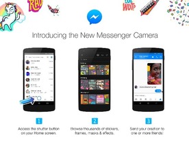 Facebookの「Messenger」に新カメラ機能--「Snapchat」風のマスクやエフェクトも