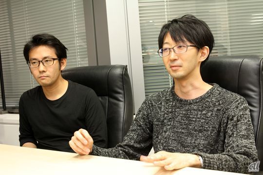 開発について語るデータセクションの今井氏と伊與田氏