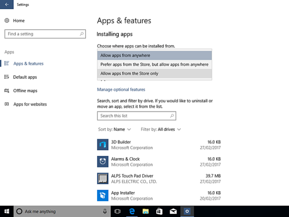 Windows 10 Creators Update、Windowsストアからのアプリのみインストールを許可する設定提供か