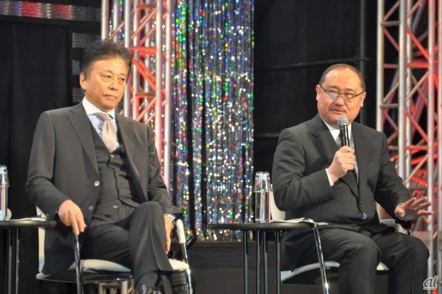 　10日には、日本eスポーツ連合の代表理事を務める岡村秀樹氏（左）、理事の浜村弘一氏（右）が登壇し、団体設立やプロライセンス発行の意図を改めて語った。