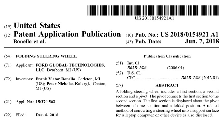 公開されたFord Global Technologiesの特許（出典：USPTO）