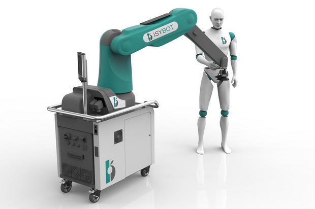 「Isybot」

　Isybotは力覚センサの代わりに、モータの電流測定という革新的なアプローチを採用した協働ロボットである。障害物に接触した瞬間、ロボットのモータの力が急上昇し、障害物を押し切ろうとする。
