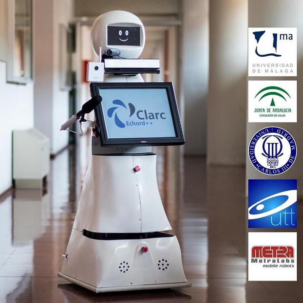 「CLARC」

　CLARCは高齢者の診察を支援するロボットだ。実のところ、高齢者のケアや介護は現在、ロボット工学で最も活発な分野である。CLARCの狙いは、対話操作を通して高齢者の総合的な機能評価を行うことだ。この自律ロボットはさまざまなセンサを使って、診断が困難な基礎疾患の兆候かもしれない手がかりを見つけ出す。