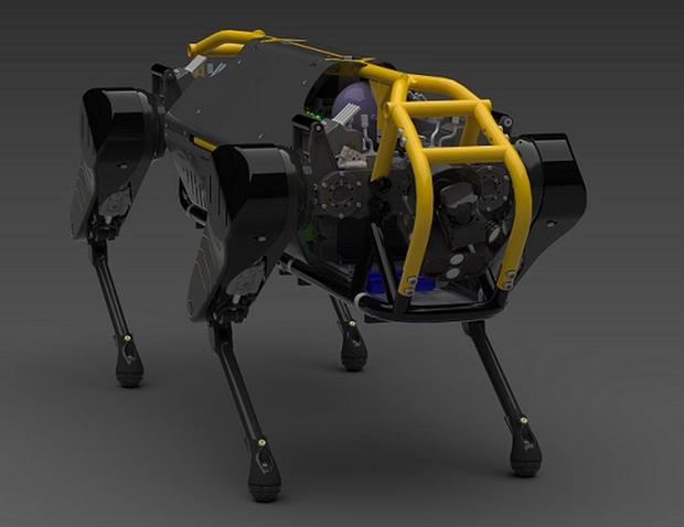 「HyQ-REAL」

　HyQ-REALも4足歩行ロボットで、起伏の多い地形を走ったり、飛び上がったり、歩いたりできる。その間、バランスを保ち、崩れた体勢を立て直すことが可能だ。