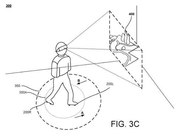 グーグル、歩いた分だけモーターで引き戻されるVR歩行デバイス--特許を出願