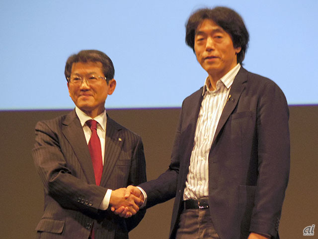 セコム 執行役員企画担当の上田理氏（左）とソニー 執行役員AIロボティクスビジネス担当の川西泉氏（右）