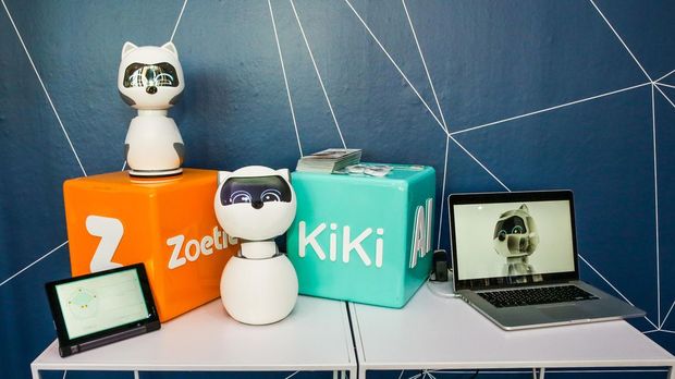 　ユーザーを認識し、さまざまな感情を読みとるロボット「Kiki」もディスプレイされていた。Kikiは「CES 2019」でも披露されていた。
