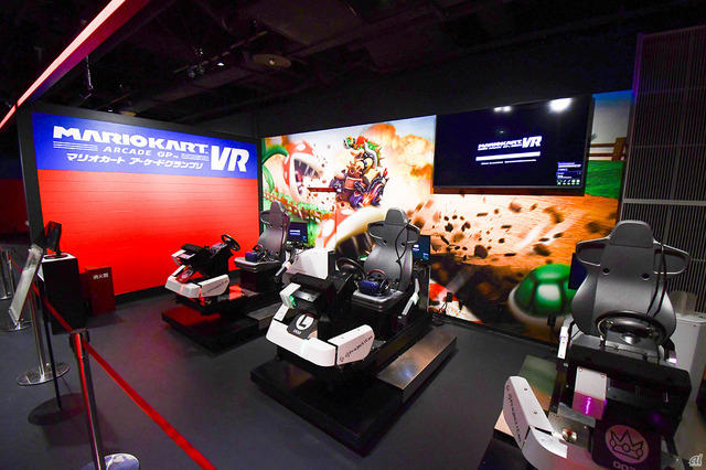 　VR ZONEで設置しているアクティビティも、内装などが凝った形で稼働。こちらは、マリオカートの世界に入ることができる「マリオカート アーケードグランプリ VR」。