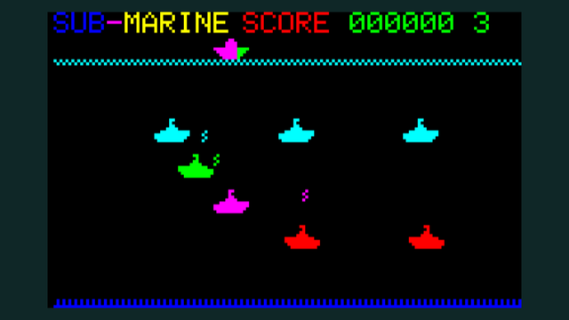 　SUB-MARINEのゲーム画面。