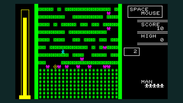 　SPACE MOUSEのゲーム画面。