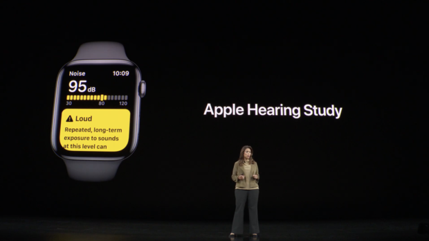 　Appleとミシガン大学が共同で聴覚の健康に影響する要因を研究するプロジェクト「Apple Hearing Study」について、ヘルス担当バイスプレジデントのSumbul Desai氏がイベントで説明した。