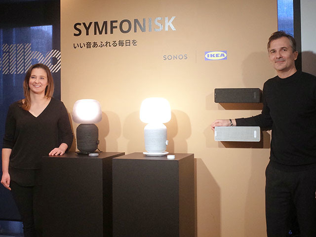 左から、Sonos Senior Product Managerのサラ・モリスとIKEA of Sweden,IKEA Home Smart,Product Design Developerのステーパン・ベーギチ氏