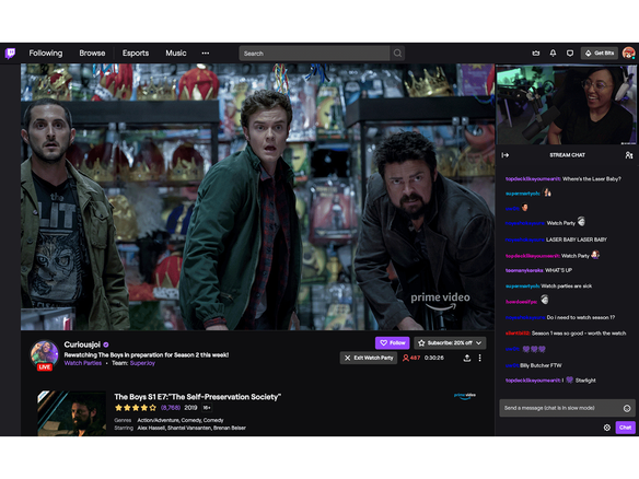Twitch、Amazon Prime Videoをみんなで視聴できる「Watch Party」を正式リリース