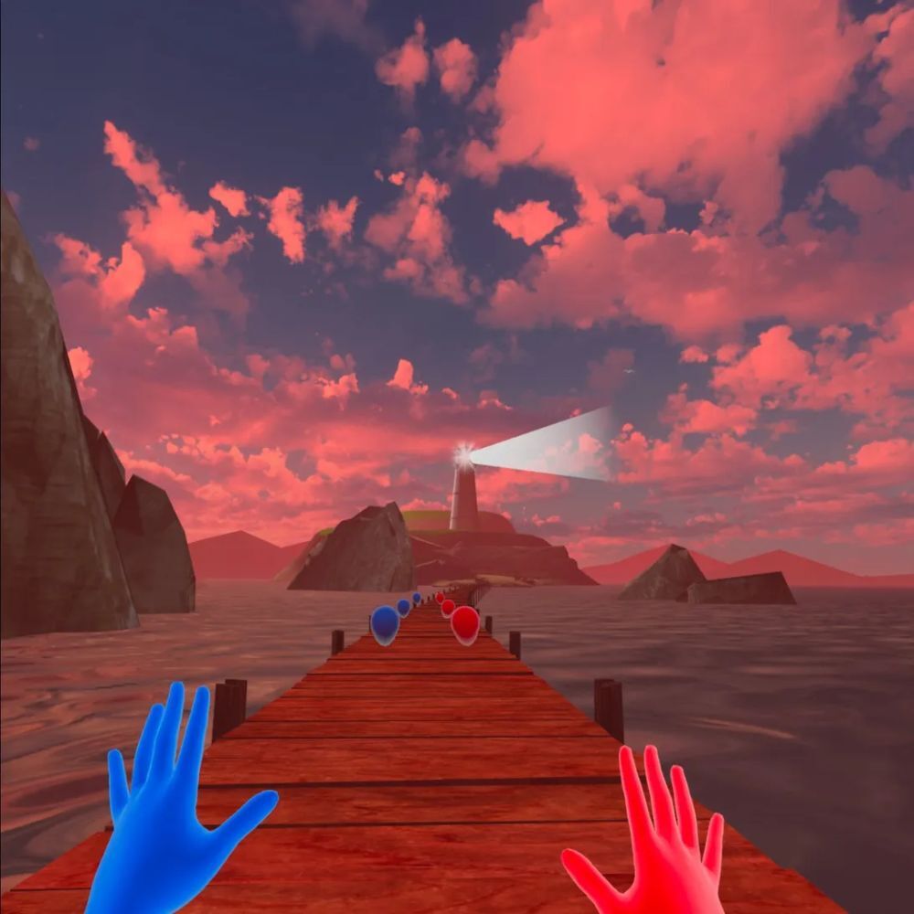 没入型VRゲームのプレイ画面