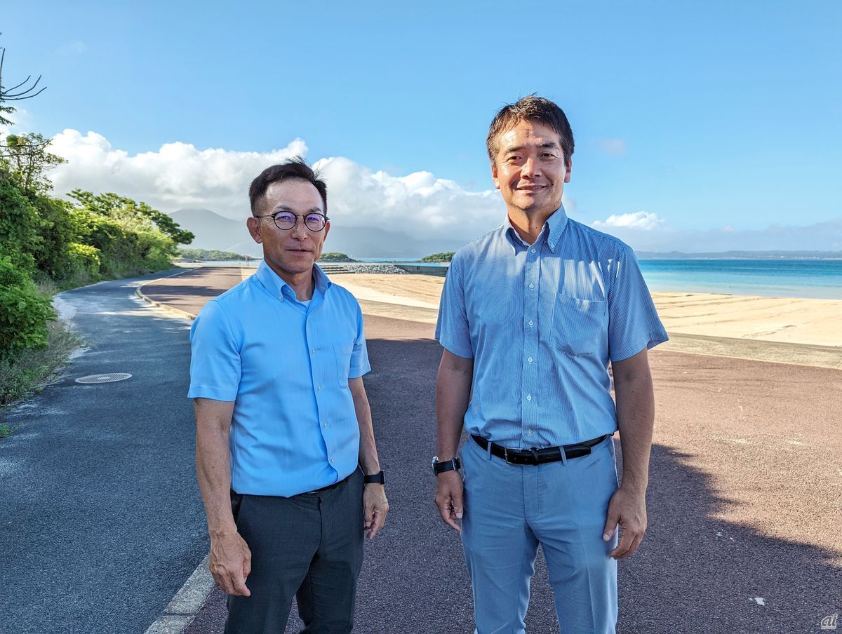 五島市役所の庄司氏（左）、松野尾氏（右）