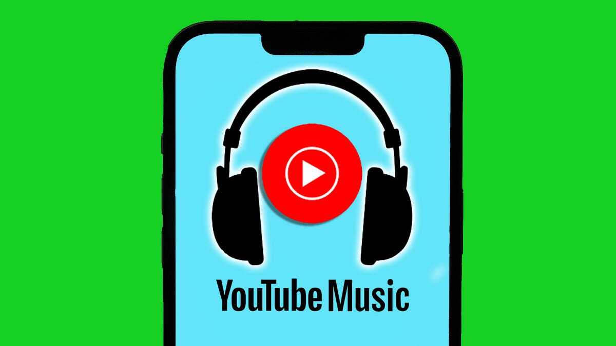 YouTube Musicのロゴを表示したスマートフォン