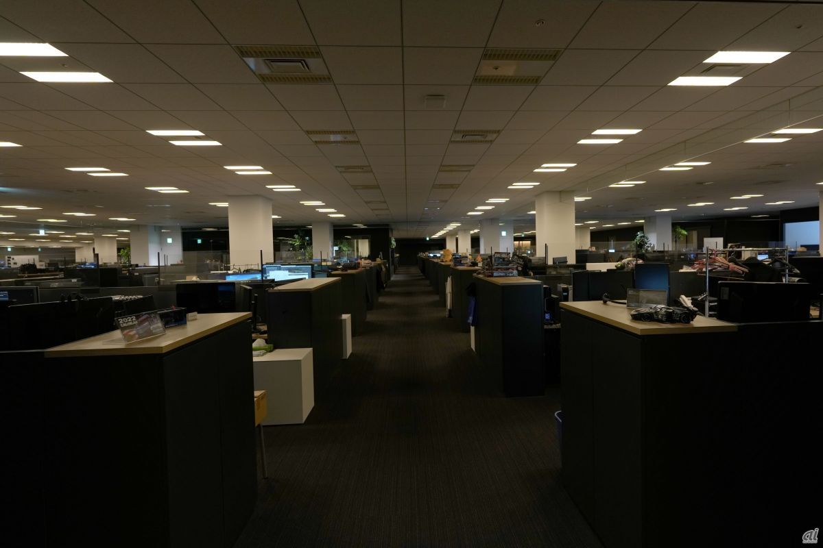 ポリフォニー・デジタルのオフィスで、開発業務が行われているエリア