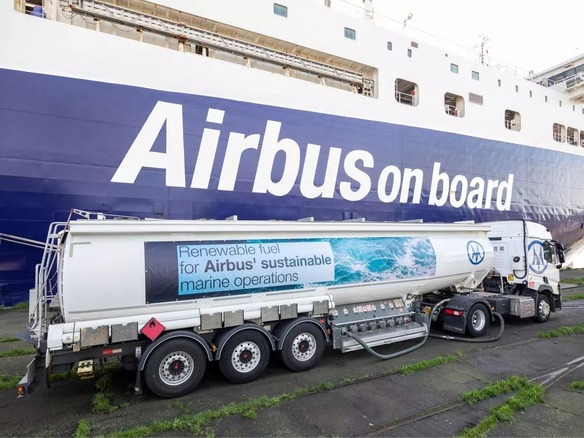 エアバス、再生可能ディーゼル燃料で貨物船を試験運航--植物油や食用油から生成