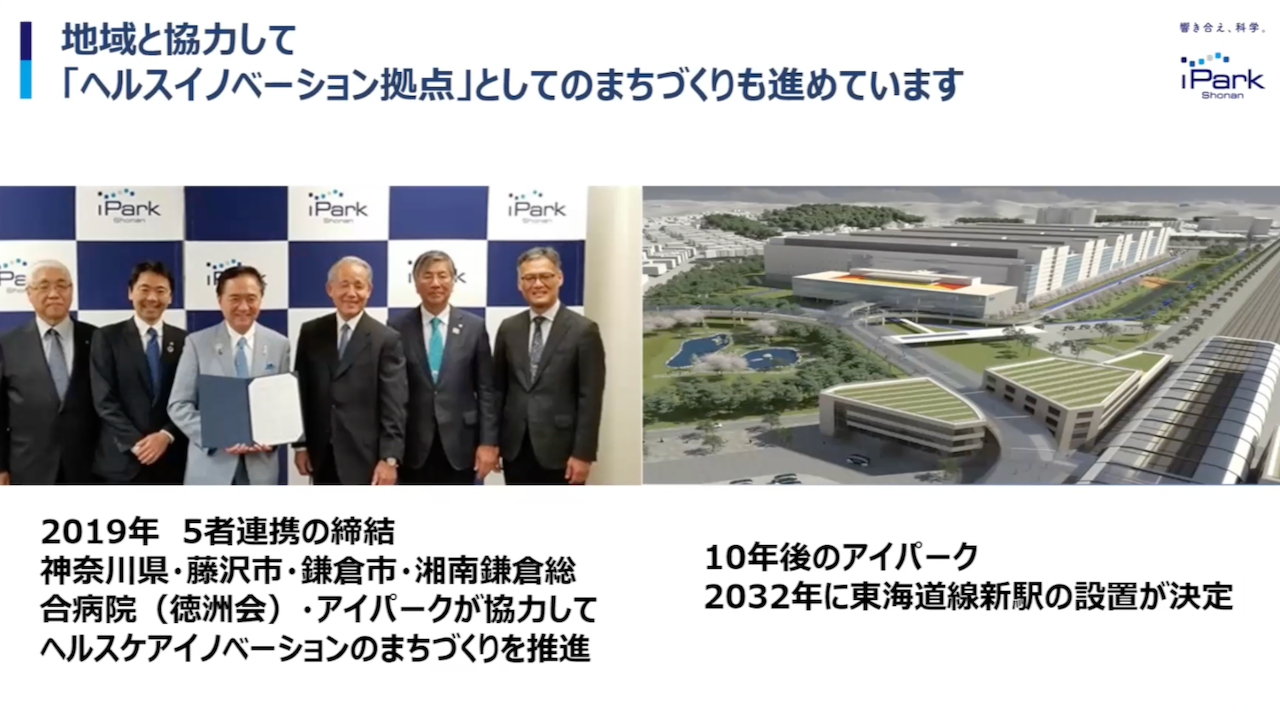 神奈川県のヘルスイノベーション拠点としても地域連携を進めている。