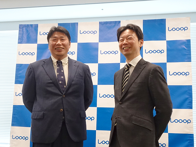 Looop 代表取締役社長である中村創一郎氏（左）と取締役の森田卓巳氏（右）