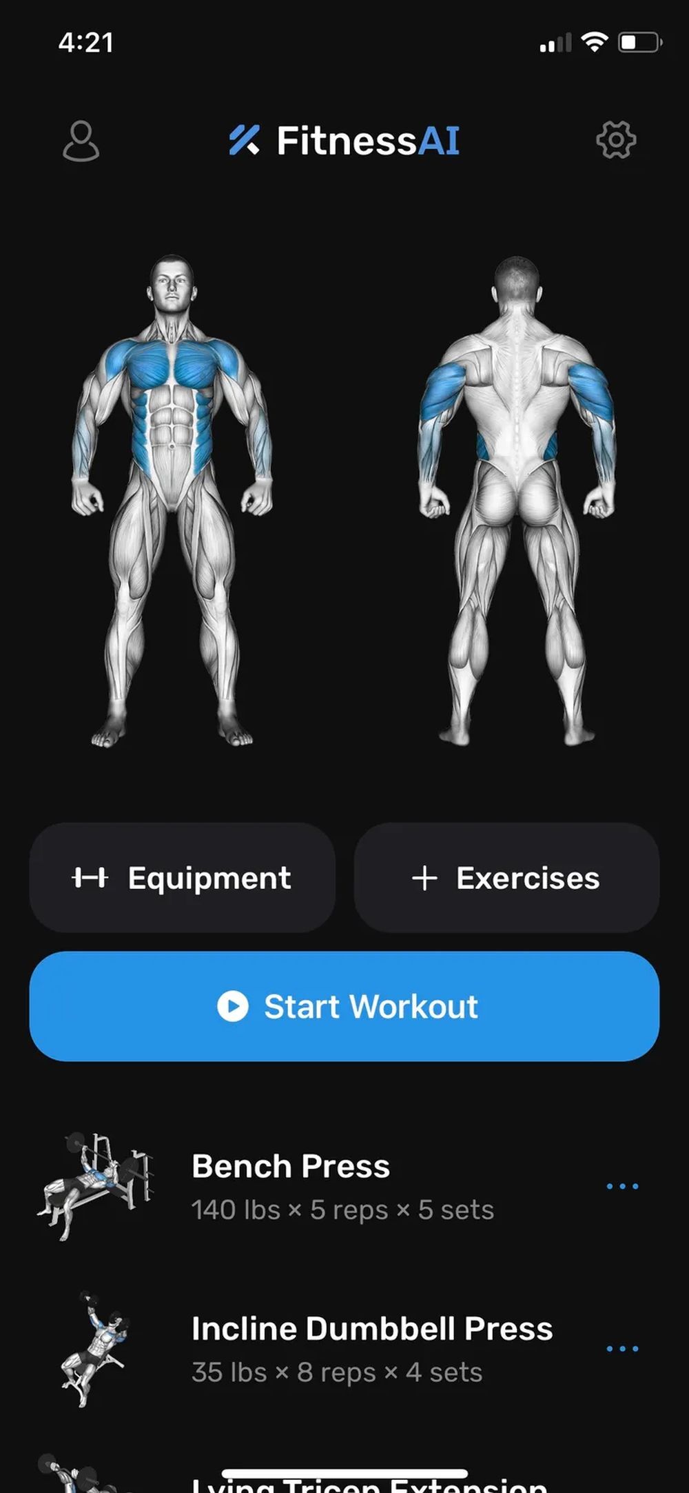FitnessAIアプリの画面
