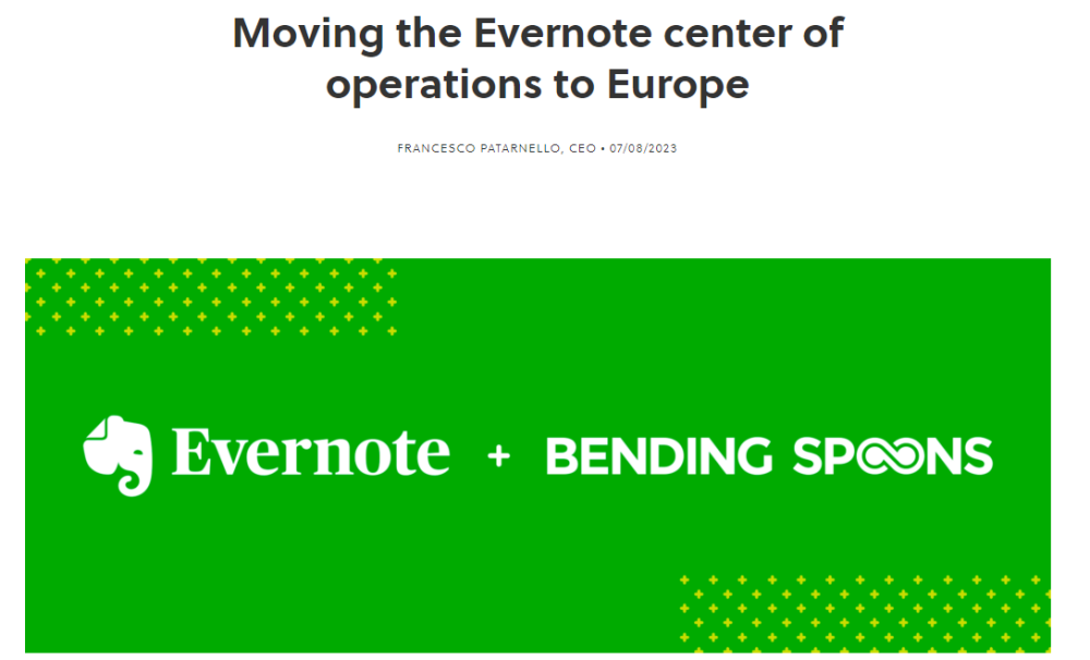 EvernoteとBending Spoonsのロゴ